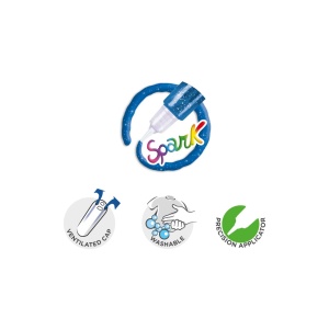 Lipici cu sclipici Spark Carioca 6x10,5 ml - Img 3