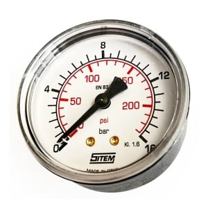 Manometru D50 mm cu racord posterior 1/4", 16 bar, FIAC