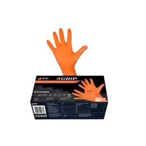 Manusi nitril/diamant portocaliu 4WRK 4GRIP 50 buc
