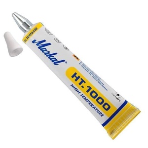 Marker cu bilă metalică, pentru temperaturi ridicate, HT.1000, 6mm, alb