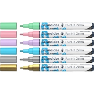 Marker cu vopsea acrilică Paint-It 310 2 mm Schneider 6 buc/set2 - Img 2