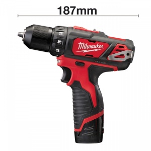 Masina de gaurit si insurubat cu acumulator Milwaukee M12 BDD-202C, cuplu 30 Nm, livrata cu acumulatori, valiza