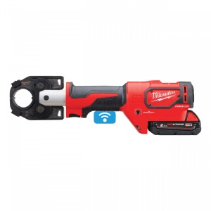 Masina hidraulica de sertizat cablu Milwaukee M18 HCCT-201C, domeniu presare 16-300 mm², livrata cu acumulatori, valiza