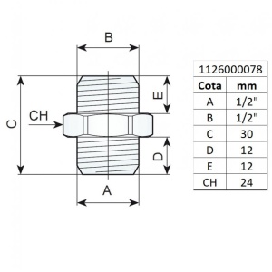 Niplu cu filet 1/2" - 1/2", FIAC - Img 2