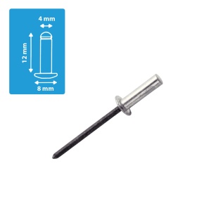 Nituri etansare Rapid diametru 4.0mm x 12mm, aluminiu, burghiu metal HSS inclus, 50 buc set 5000400 - Img 2