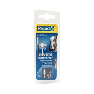 Nituri etansare Rapid diametru 4.8mm x 14mm, aluminiu, burghiu metal HSS inclus, 50 buc set 5000402