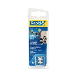 Nituri tubulare Rapid diametru 8mm, inaltime 9mm, capac diametru 8mm, inaltime 3mm, otel, sistem de fixare inclus, 25 perechi set 5000415