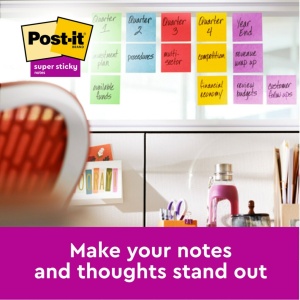Notes adeziv Super Sticky 76 x 76 mm 90 file x 5 culori asortate Post-It 3M - Img 8