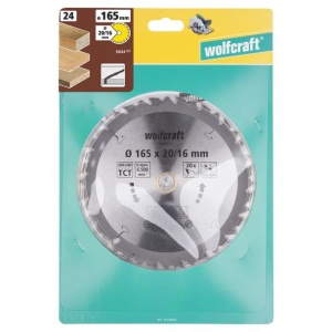 Panza pentru fierastrau circular Wolfcraft 6644000, diametru 165 mm, diametru interior disc 20, 16 mm, latime taiere 2.4 mm, 20 dinti, seria maro. - Img 2