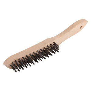 Perie de mana Wolfcraft 2722000, sarma otel, 4 randuri, 280 mm, maner lemn, lungime sarma 23 mm, lungime armatura 140 mm - Img 1