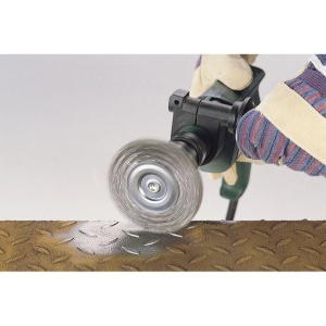 Perie tip disc cu fir ondulat Wolfcraft 2100000, D 75 mm, tija hexagonala 1/4", grosime sarma 10 mm - Img 2