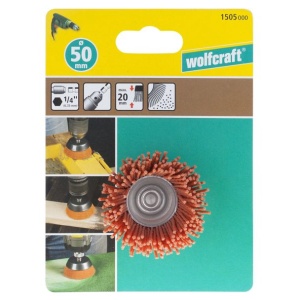 Perie Wolfcraft 1505000, tip oala, D 50 mm, nylon rosu, tija hexagonala 1/4" - Img 5