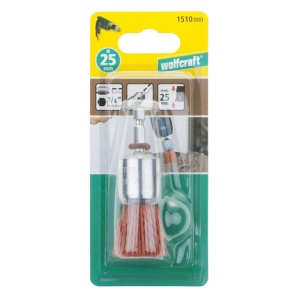 Perie Wolfcraft 1510000, tip pensula, D 25 mm, nylon rosu, tija hexagonala 1/4" - Img 3