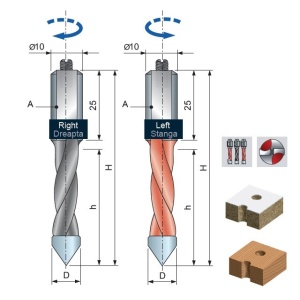 PF10MS Burghiu placat CMS pentru gauri strapunse, DIM 5, SENS STANGA - PF10MS AC3