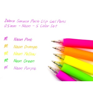 Pix cu gel Neon Zebra 5 culori/set - Img 2