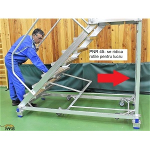 Platforma mobila RARIS, aluminiu, la 45°, Gmax = 200 kg, cu maneta, tip PNR45 - Img 4