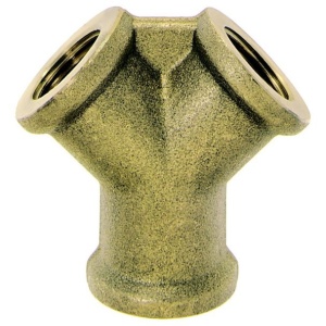 Racord cu trei cai Ludecke DWS_38, alama, DN 15, 3 x G 3/8" filet interior