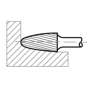 RBF/HFF Freza biax din carburi metalice, 6x18x6 mm - Img 2