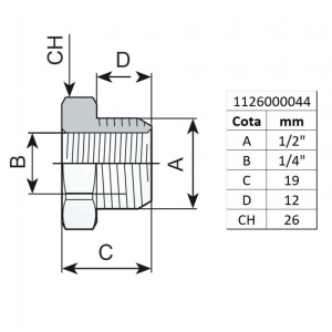 Reductie cu filet 1/2" - 1/4", tip 270/5 - Img 2