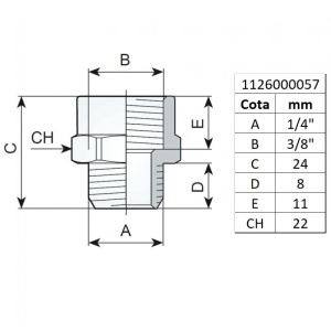 Reductie cu filet 3/8" - 1/4", FIAC - Img 4