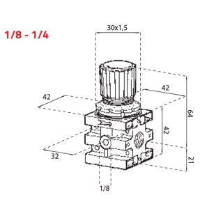 Regulator de presiune cu manometru 1/4", FIAC - Img 3