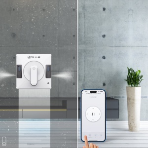 Robot curățare geamuri WiFi Tellur Smart, RWC02, 72W, două rezervoare apă, anti cădere, alb - Img 6