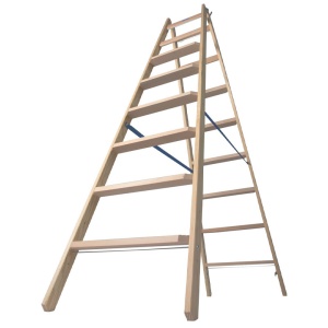 Scara de lemn cu trepte late, 2x8 trepte - Img 5