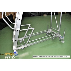 Scara mobila cu platforma, din aluminiu, la 70 grade, cu maneta, produs RARIS, tip SPLR70 - Img 3