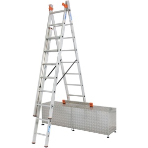 Scara multifunctionala cu functie de egalizare din aluminiu Monto "Tribilo", 3x8 trepte - Img 1