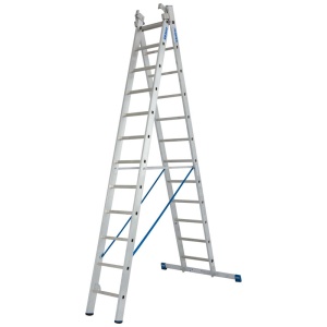 Scara multifunctionala din aluminiu Stabilo, 3x12 trepte, cu rola pentru perete - Img 2