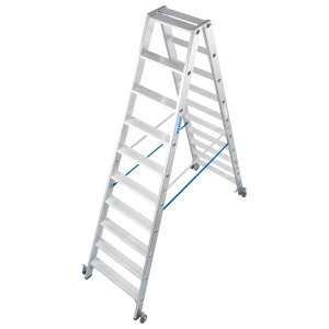 Scara Stabilo dubla 2x10 trepte, cu roti - Img 2