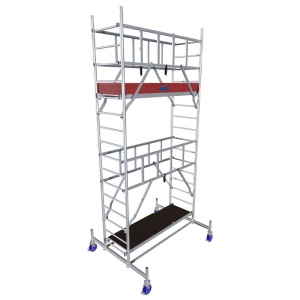 Schela Protec 0,6 x 2m, aluminiu, inaltime lucru 5.3m, inaltime schela 4.45m, inaltime platforma 3.3m (0+2+4) - Img 3