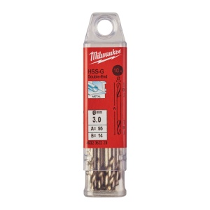 Set 10 burghie HSS Ground pentru metal cu două vârfuri MILWAUKEE Ø 3x11x46 mm - Img 3