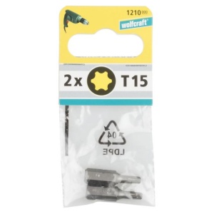 Set 2 biti pentru insurubat Wolfcraft 1210000, TX15, prindere E63, lungime 25 mm - Img 2