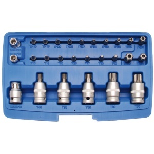 Set 27 piese BGS varfuri + adaptor T + TT, antrenare 1/2" (12.5 mm)