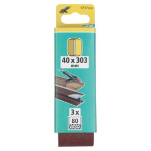 Set 3 benzi de slefuit Wolfcraft 1717000, pentru lemn si metale, Gr. A80, 40x303 mm - Img 3