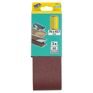 Set 3 benzi de slefuit Wolfcraft 1892000, pentru lemn si metale, Gr. A60, 76x457 mm - Img 2