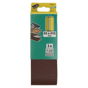 Set 3 benzi de slefuit Wolfcraft 1906000, pentru lemn si metale, Gr. A120, 65x410 mm - Img 2