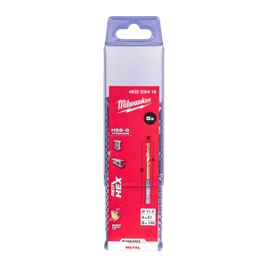 Set 5 burghie Milwaukee HSS-G TIN RED HEX, 11.5mm - Img 4
