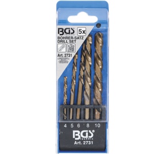 Set 5 burghie pentru metal, HSS Cobalt, cu tais pe stanga, 4 - 10 mm, BGS - Img 3
