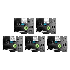Set 5 Etichete SG compatibile Brother TZe-221 9mm x 8m Negru Alb Sanco Grup SG