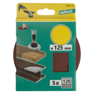 Set 5 foi abrazive Easy fix Wolfcraft 2242100, Gr. 120, D 125 mm - Img 2