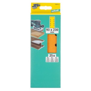 Set 5 foi abrazive Wolfcraft 1959100, pentru lemn si metale, Gr. A40, A80, A120, 93x230 mm - Img 2