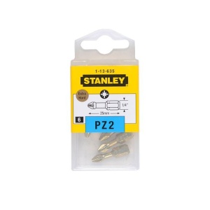 Set 6 biti torsiune Stanley 1-13-635, 25 mm, 1/4", PZ2, fixare C6.3
