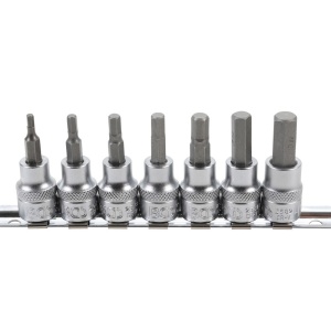 Set 7 varfuri imbus antrenare 3/8" (capete chei tubulare), imbus 3 - 10mm, BGS