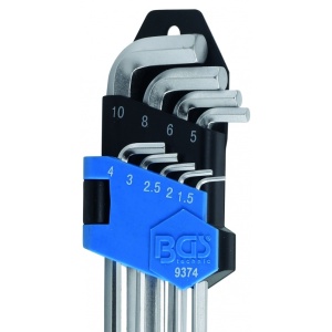Set 9 chei imbus tip L cap sferic extra-lungi, 1.5 - 10 mm, cromate - Img 2
