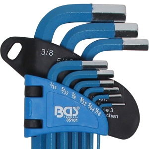 Set 9 chei imbus tip L cap sferic extra-lungi, magnetice, 1/16" - 3/8" - Img 2