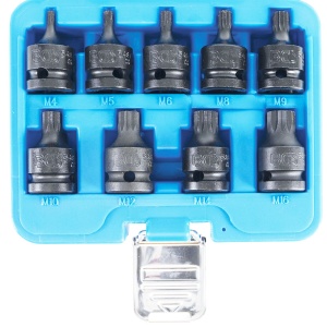 Set 9 piese BGS capete biti de impact, antrenare 12.5 mm (1/2"), dantura interioara multipla (pentru "XZN") M4-M16 - Img 1