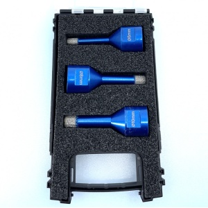 Set carote diamantata pt. gresie portelanata & piatra - diam. 6, 8, 10mm - cu ceara- Super Premium - DXDH.80407.Satz6-10W - Img 2