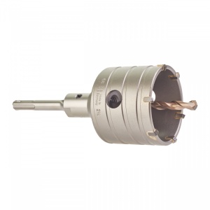 Set carote SDS-Plus TCT, Ø 68x50 mm [ Carotă cu dinți din carbură, tijă SDS-Plus cu lingime de 105 mm, burghiu de centrare 8 x 120 mm și știft aruncător ]